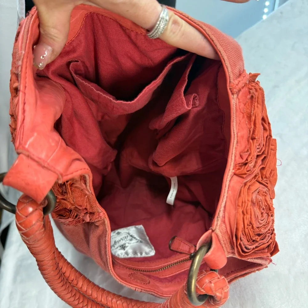 Anthropologie Miss Albright Philadelphia Hobo Handbag Desert Coral Shoulder Bag